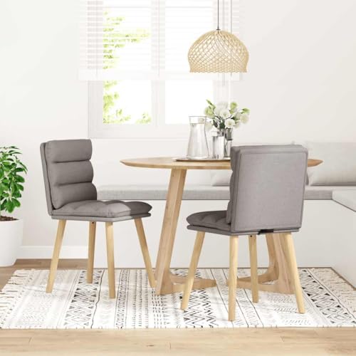 Eleganz Esszimmerstühle 2er Set Taupe Stoff – Bequeme & Stabile Stühle für Wohnzimmer, Küche oder Essbereich – Moderne Design & Leicht zu Reinigen von Eleganz