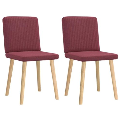 Eleganz Esszimmerstühle 2er Set Weinrot Stoff - Bequeme & Stabile Stühle für Wohnzimmer, Küche oder Essbereich - Moderne Design & Leicht zu Reinigen von Eleganz
