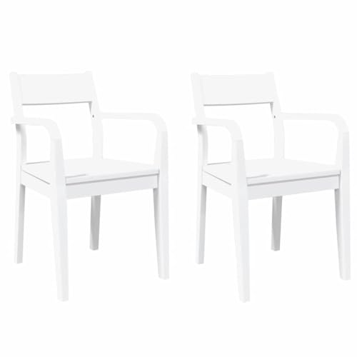 Eleganz Esszimmerstühle 2er Set Weiß – Massivholz Gummibaum – Stabile & Bequeme Küchenstühle für Wohnzimmer & Essbereich – Natürliche & Langlebige Holzstühle von Eleganz