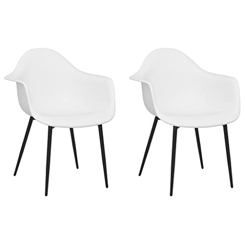 Eleganz Esszimmerstühle 2er Set Weiß - Moderne PP Stühle für Küche & Wohnzimmer, Langlebig & Leicht zu Reinigen - Ideal für kleine Räume & Familien von Eleganz