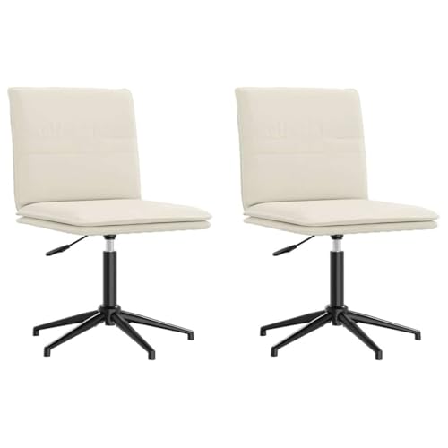 Eleganz Esszimmerstühle 2er Set aus Creme Samt – Moderne & Bequeme Küchenstühle für Wohnzimmer oder Essbereich – Stilvolles Design für Gastgeber von Eleganz