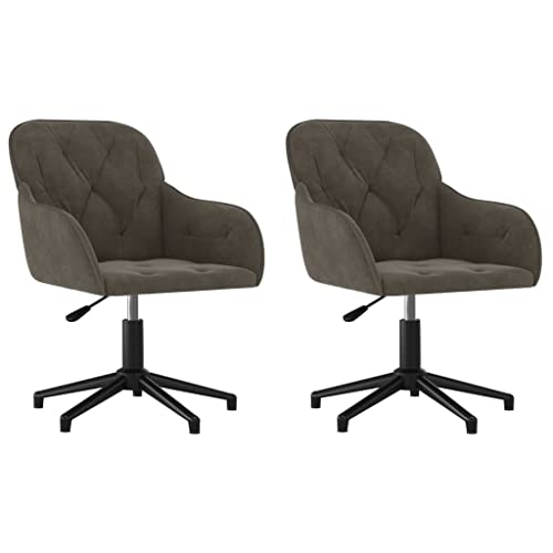 Eleganz Esszimmerstühle 2er Set drehbar in Dunkelgrau - Samtbezug für modernes Wohnzimmer oder Küche, komfortabel & langlebig - Platzsparende Drehstühle für kleine Räume Eleganz Esszimmerstühle 2er Set drehbar in Dunkelgrau - Samtbezug für modernes Wohnzimmer oder Küche, komfortabel & langlebig - Platzsparende Drehstühle für kleine Räume von Eleganz