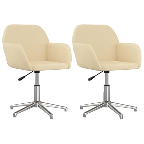 Eleganz Esszimmerstühle 2er Set drehbar mit cremefarbenem Stoffbezug – Modern & bequem für Wohnzimmer, Küche oder Büro – Platzsparend & langlebig von Eleganz
