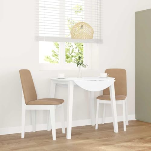 Eleganz Esszimmerstühle 2er Set mit Kissen - Weiße Massivholz Gummibaum Stühle für Küche & Wohnzimmer - Bequem & Langlebig - Moderne Design von Eleganz