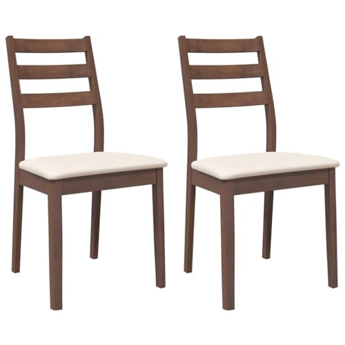Eleganz Esszimmerstühle 2er Set mit Kissen aus Massivholz Gummibaum – Bequeme und stabile Küchenstühle für Wohnzimmer und Essbereich | Braun Eleganz Esszimmerstühle 2er Set mit Kissen aus Massivholz Gummibaum – Bequeme und stabile Küchenstühle für Wohnzimmer und Essbereich | Braun von Eleganz