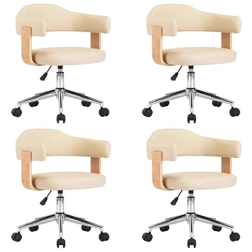 Eleganz Esszimmerstühle 4er Set Drehbar – Moderne Kunstleder Stühle für Küche & Wohnzimmer, Bequem & Langlebig – Creme von Eleganz