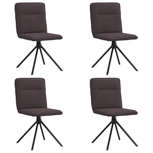 Eleganz Esszimmerstühle 4er Set Dunkelbraun Stoff – Bequeme & Stabile Speisestühle für Wohnzimmer oder Küche – Modernes Design & Leicht zu Reinigen von Eleganz