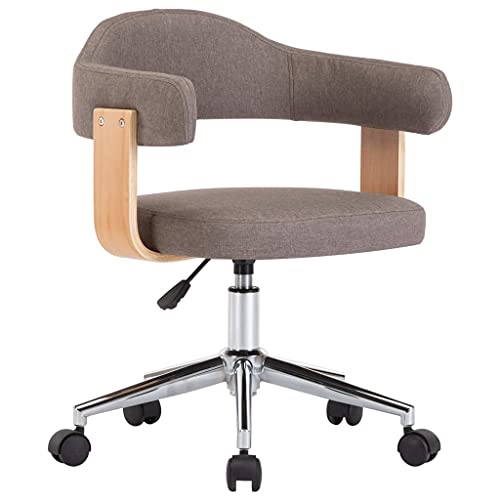 Eleganz Esszimmerstuhl Drehbar mit Stoffbezug – Moderner Drehstuhl für Wohnzimmer & Essbereich – Bequem & Langlebig – Taupe Bugholz Design – Ideal für kleine Räume von Eleganz