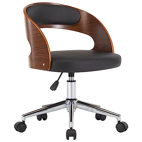 Eleganz Esszimmerstuhl drehbar - Moderner Drehstuhl mit Bugholz & Kunstleder in Schwarz - Bequemer Schreibtischstuhl für Wohnzimmer oder Büro Eleganz Esszimmerstuhl drehbar - Moderner Drehstuhl mit Bugholz & Kunstleder in Schwarz - Bequemer Schreibtischstuhl für Wohnzimmer oder Büro von Eleganz