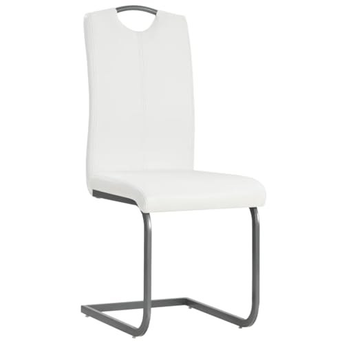 Eleganz Freischwinger Stühle 2er Set Weiß Kunstleder - Moderner Hängesessel für Garten, Balkon und Terrasse - Leicht & Wetterbeständig - Perfekt für kleine Räume Eleganz Freischwinger Stühle 2er Set Weiß Kunstleder - Moderner Hängesessel für Garten, Balkon und Terrasse - Leicht & Wetterbeständig - Perfekt für kleine Räume von Eleganz