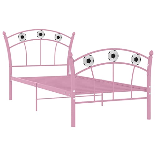 Eleganz Fußball-Bett Rosa - Einzelbett 90x200 cm mit Fußball-Design aus Metall für Kinderzimmer - Stabile & Leicht zu Reinigen - Perfekt für Fußballfans Eleganz Fußball-Bett Rosa - Einzelbett 90x200 cm mit Fußball-Design aus Metall für Kinderzimmer - Stabile & Leicht zu Reinigen - Perfekt für Fußballfans von Eleganz
