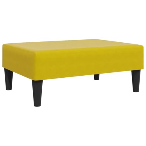 Eleganz Fußhocker Gelb 77x55x31 cm Samt – Bequemer Hocker für Wohnzimmer & Schlafzimmer, Luxus Design mit weicher Samt-Oberfläche, Sitzhocker für Futons & Relaxbereich von Eleganz