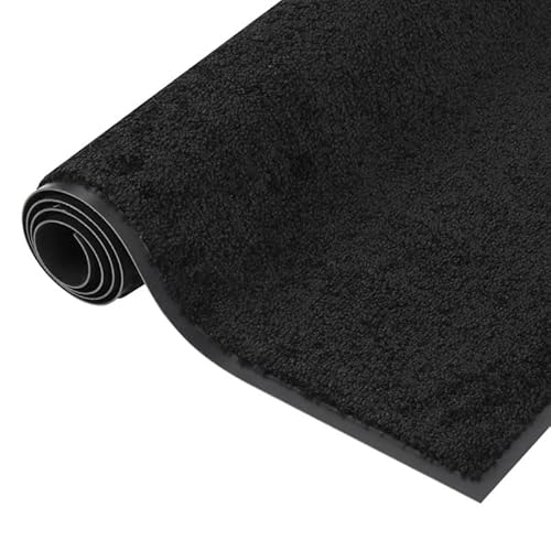 Eleganz Fußmatte 60x80 cm Schwarz - 100% PP Twisted Heatset Vinyl - Hochwertige & robuste Fußmatte für Eingangsbereich, Garage oder Balkon - rutschfest & pflegeleicht - Ideal für Haushalt & Büro von Eleganz