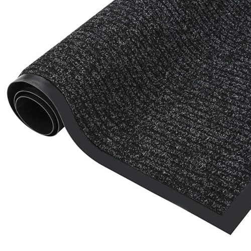 Eleganz Fußmatte 80x120 cm Anthrazit gestreift - 100% PP Vinyl, strapazierfähig & rutschfest - Ideal für Eingangsbereich, Wohnzimmer - Moderne Optik & leichte Reinig Eleganz Fußmatte 80x120 cm Anthrazit gestreift - 100% PP Vinyl, strapazierfähig & rutschfest - Ideal für Eingangsbereich, Wohnzimmer - Moderne Optik & leichte Reinig von Eleganz
