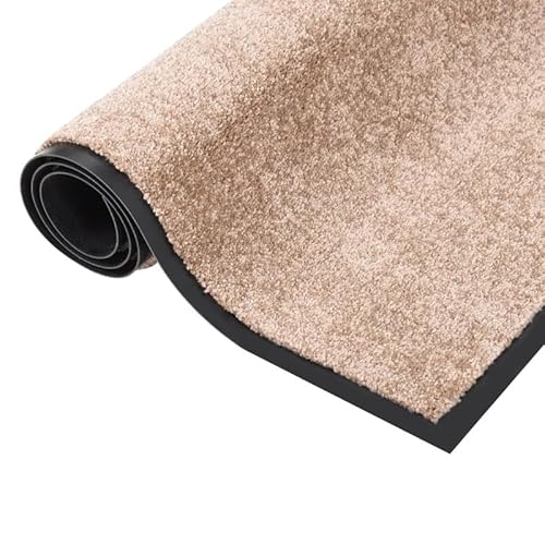 Eleganz Fußmatte Beige 80x120 cm – Hochwertige Vinyl Fußmatte für Eingangsbereich & Wohnung | 100% PP Twisted Heatset | rutschfest & Langlebig | Ideal für Familien & Gäste von Eleganz