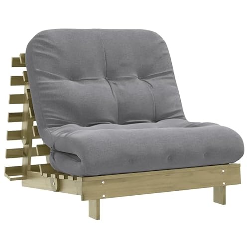 Eleganz Futon Schlafsofa mit Matratze 90x206x11 | Kiefernholz imprägniert | Platzsparend für kleine Wohnungen | Bequem & langlebig | Ideal für Gäste oder täglichen Gebrauch von Eleganz