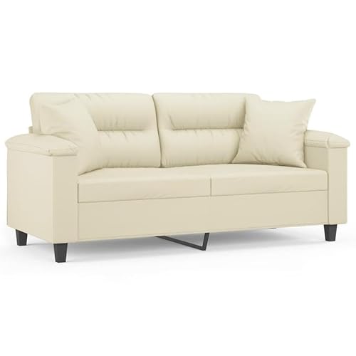 Eleganz Futon Sofa 140 cm Creme Kunstleder 2-Sitzer mit Zierkissen – Platzsparendes Wohnzimmer-Sofa für kleine Räume, langlebig & pflegeleicht Eleganz Futon Sofa 140 cm Creme Kunstleder 2-Sitzer mit Zierkissen – Platzsparendes Wohnzimmer-Sofa für kleine Räume, langlebig & pflegeleicht von Eleganz