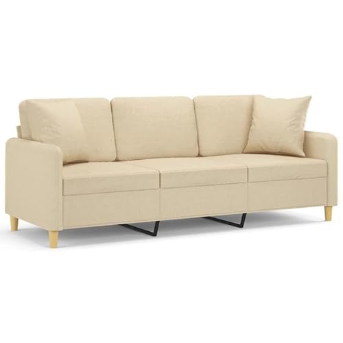 Eleganz Futon Sofa 180 cm Creme Stoff 3-Sitzer mit Zierkissen – Bequemes Sofa für Wohnzimmer, Schlafzimmer oder kleine Räume – Langlebig & Gemütlich Eleganz Futon Sofa 180 cm Creme Stoff 3-Sitzer mit Zierkissen – Bequemes Sofa für Wohnzimmer, Schlafzimmer oder kleine Räume – Langlebig & Gemütlich von Eleganz