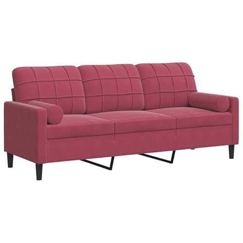 Eleganz Futon-Sofa 180 cm weinrot Samt - 3-Sitzer mit Zierkissen für Wohnzimmer, Schlafzimmer oder Büro - Bequem und platzsparend Eleganz Futon-Sofa 180 cm weinrot Samt - 3-Sitzer mit Zierkissen für Wohnzimmer, Schlafzimmer oder Büro - Bequem und platzsparend von Eleganz