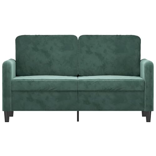 Eleganz Futon Sofa 2-Sitzer 120 cm Dunkelgrün Samt – Platzsparendes Sofa für kleine Räume, bequem & langlebig, ideal für Wohnzimmer oder Schlafzimmer von Eleganz