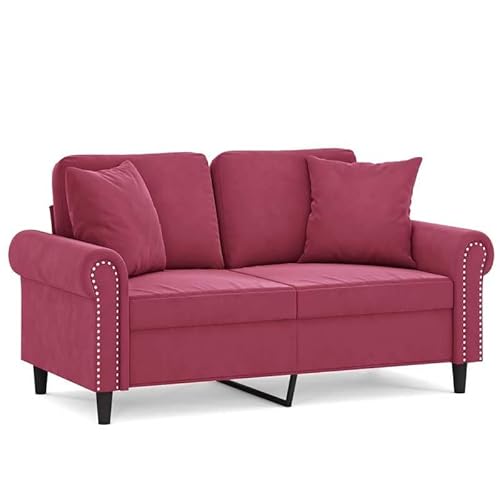 Eleganz Futon Sofa 2-Sitzer 120 cm Weinrot Samt mit Zierkissen – Platzsparendes Sofa für kleine Räume, bequem & langlebig, ideal für Wohnzimmer oder Schlafzimmer Eleganz Futon Sofa 2-Sitzer 120 cm Weinrot Samt mit Zierkissen – Platzsparendes Sofa für kleine Räume, bequem & langlebig, ideal für Wohnzimmer oder Schlafzimmer von Eleganz