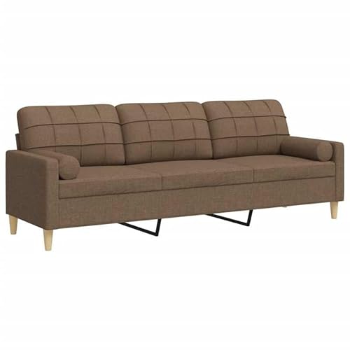 Eleganz Futon Sofa 210 cm, 3-Sitzer-Sofa mit Zierkissen in Braun - Bequemes Stoffsofa für Wohnzimmer, Schlafzimmer oder Büro - Ideal für kleine Räume und Gastgeber Eleganz Futon Sofa 210 cm, 3-Sitzer-Sofa mit Zierkissen in Braun - Bequemes Stoffsofa für Wohnzimmer, Schlafzimmer oder Büro - Ideal für kleine Räume und Gastgeber von Eleganz