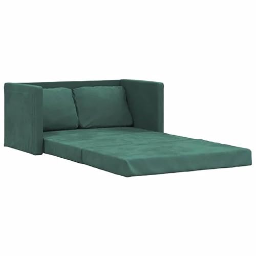 Eleganz Futon Sofa Bett mit Schlaffunktion - Dunkelgrünes Samt Bodensofa 122x204x55 cm - Platzsparend & Bequem für Wohnzimmer & Gästezimmer - 100% Polyester & Metallgestell Eleganz Futon Sofa Bett mit Schlaffunktion - Dunkelgrünes Samt Bodensofa 122x204x55 cm - Platzsparend & Bequem für Wohnzimmer & Gästezimmer - 100% Polyester & Metallgestell von Eleganz