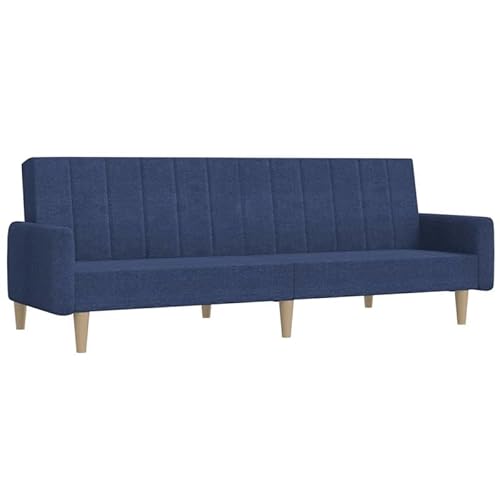 Eleganz Futon Sofa Schlafsofa 2-Sitzer Blau Stoff – Bequemes Schlafsofa für Wohnzimmer oder Gastzimmer, Platzsparend & Langlebig von Eleganz