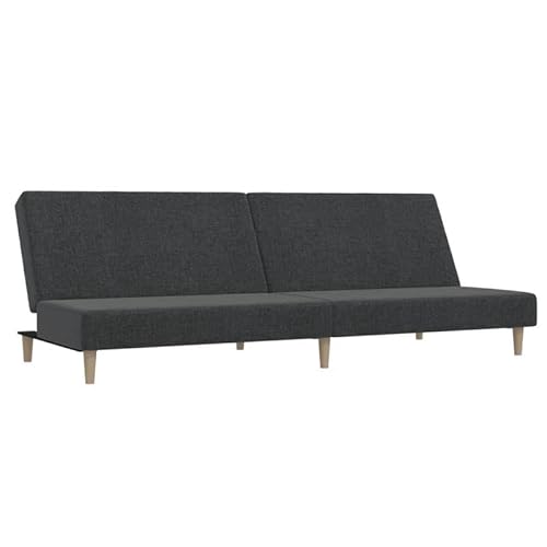 Eleganz Futon Sofa Schlafsofa 2-Sitzer Dunkelgrau Stoff – Bequemes Sofabett für Wohnzimmer oder Schlafzimmer, Platzsparend & Langlebig für kleine Räume von Eleganz