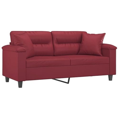 Eleganz Futons 2-Sitzer-Sofa 140 cm Kunstleder Weinrot mit Zierkissen - Modernes Wohnzimmer-Sofa für kleine Räume, langlebig und pflegeleicht Eleganz Futons 2-Sitzer-Sofa 140 cm Kunstleder Weinrot mit Zierkissen - Modernes Wohnzimmer-Sofa für kleine Räume, langlebig und pflegeleicht von Eleganz