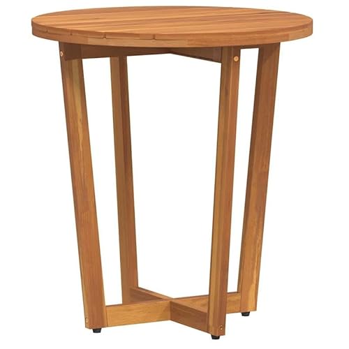Eleganz Garten-Beistelltisch Rund Ø55x60 cm aus massivem Akazienholz mit Öl-Finish - Langlebiger und wetterfester Beistelltisch für Terrasse, Balkon oder Garten von Eleganz