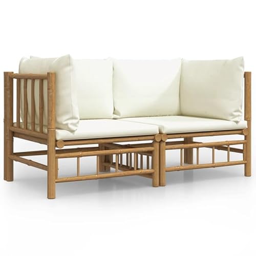 Eleganz Garten-Ecksofa aus Bambus mit natürlichem Öl-Finish – Cremeweiße Kissen, langlebig & umweltfreundlich – Perfekt für kleine Gärten und Terrassen Eleganz Garten-Ecksofa aus Bambus mit natürlichem Öl-Finish – Cremeweiße Kissen, langlebig & umweltfreundlich – Perfekt für kleine Gärten und Terrassen von Eleganz