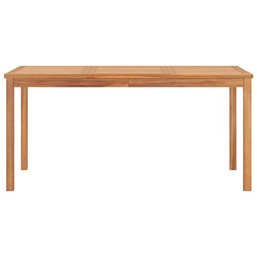 Eleganz Garten-Esstisch 160x80x77 cm aus fein geschliffenem Teak-Hartholz mit wasserbasiertem Finish - Langlebig & pflegeleicht für Terrasse & Garten von Eleganz