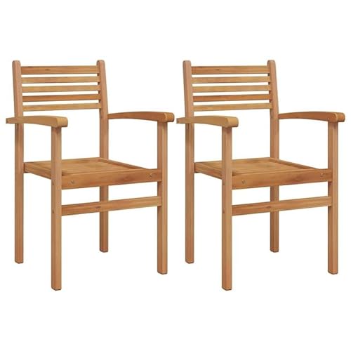 Eleganz Garten Stapelstühle aus Teak-Massivholz 2er Set Braun 55.5 x 55.5 x 90 cm - Langlebig & Platzsparend für Terrasse, Balkon oder Garten Eleganz Garten Stapelstühle aus Teak-Massivholz 2er Set Braun 55.5 x 55.5 x 90 cm - Langlebig & Platzsparend für Terrasse, Balkon oder Garten von Eleganz