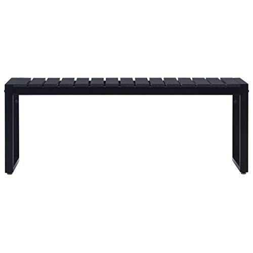 Eleganz Gartenbank 120,5 cm aus PS-Platte und Eisen - Langlebiges Gartensitzmöbel für Terrasse und Garten - Modernes Design in Schwarz Eleganz Gartenbank 120,5 cm aus PS-Platte und Eisen - Langlebiges Gartensitzmöbel für Terrasse und Garten - Modernes Design in Schwarz von Eleganz