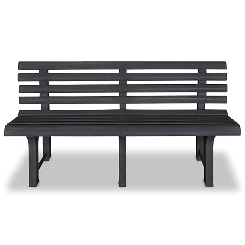 Eleganz Gartenbank 145,5 cm Anthrazit - Langlebige Kunststoff Bank für Garten, Terrasse oder Balkon - Wetterfest & Pflegeleicht - Modernes Design für Outdoor Komfort von Eleganz