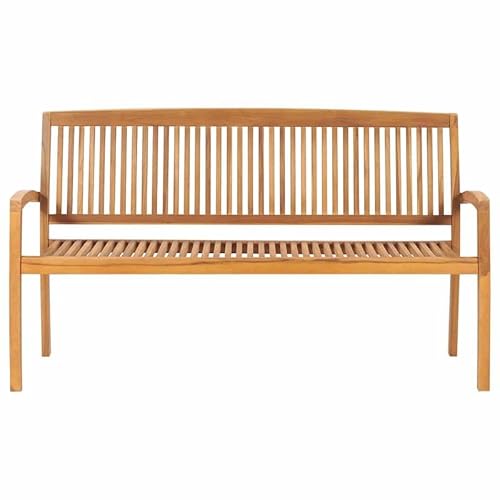 Eleganz Gartenbank 3-Sitzer stapelbar aus Massivholz Teak – 159 cm langlebig & wetterfest für Terrasse & Garten – Feingeschliffenes Teak-Hartholz mit wasserbasiertem Finish von Eleganz