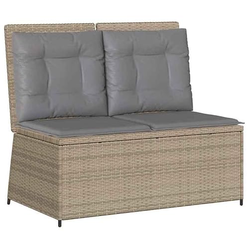 Eleganz Gartenbank aus PE-Rattan & Stahl - Verstellbar mit Kissen Beige - Robuste Gartensitzbank für Terrasse, Balkon und Garten - Wetterfest & Bequem Eleganz Gartenbank aus PE-Rattan & Stahl - Verstellbar mit Kissen Beige - Robuste Gartensitzbank für Terrasse, Balkon und Garten - Wetterfest & Bequem von Eleganz