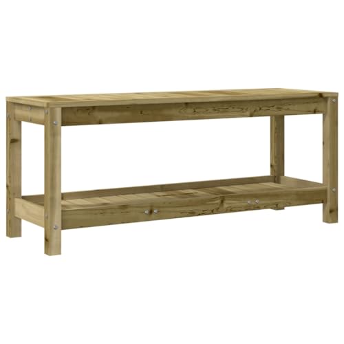 Eleganz Gartenbank aus kesseldruckimprägniertem Kiefernholz, 108x35x45 cm - Langlebig & Wetterfest - Perfekt für Garten, Terrasse oder Balkon von Eleganz