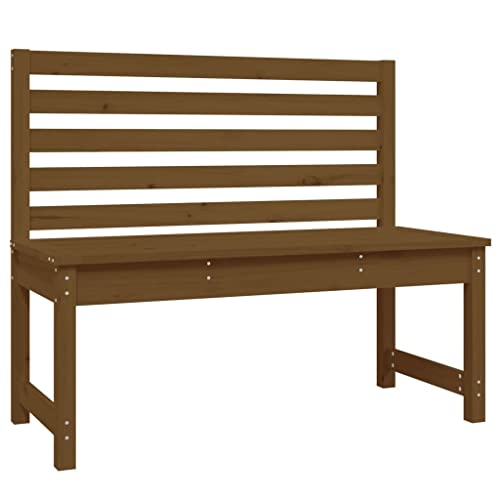 Eleganz Gartenbank aus massivem Kiefernholz, 109 cm, honigbraun - Langlebiges Gartensitzmöbel für Terrasse und Garten, rustikales Design, wetterfest von Eleganz