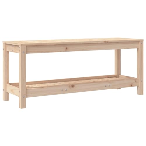 Eleganz Gartenbank aus massivem Kiefernholz (unbehandelt) | 108x35x45 cm | Langlebig & Natürlich | Perfekt für Garten, Terrasse & Balkon | Rustikales Design für Gemütlichkeit von Eleganz