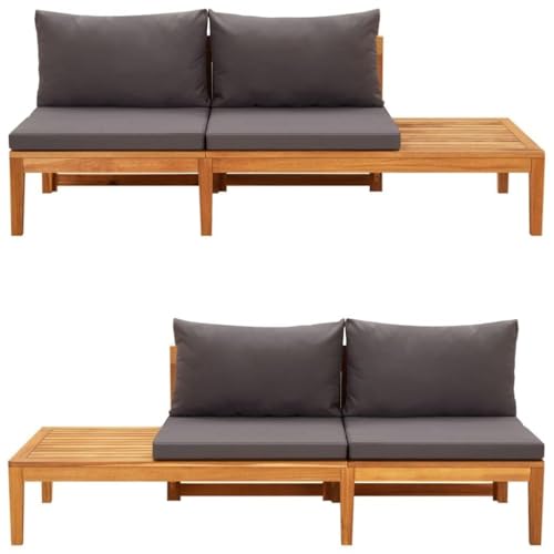 Eleganz Gartenbank mit Tisch & Dunkelgrauen Kissen – Massivholz Akazie, Ölfinish, 100% Polyester – Langlebiges Gartensitzmöbel für Terrasse & Garten Eleganz Gartenbank mit Tisch & Dunkelgrauen Kissen – Massivholz Akazie, Ölfinish, 100% Polyester – Langlebiges Gartensitzmöbel für Terrasse & Garten von Eleganz