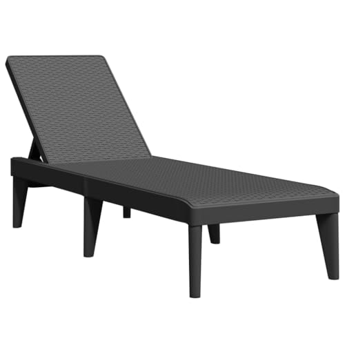Eleganz Gartenbett Sonnenliege Anthrazit 186x60x29 cm - Robustes PP-Material für Terrasse & Garten, Wetterfest & Pflegeleicht von Eleganz