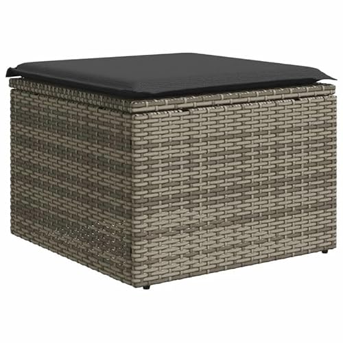 Eleganz Gartenhocker mit Kissen Grau 55x55x37 cm - Bequemer Poly Rattan Hocker für Garten, Terrasse oder Balkon - Wetterfest & pflegeleicht Eleganz Gartenhocker mit Kissen Grau 55x55x37 cm - Bequemer Poly Rattan Hocker für Garten, Terrasse oder Balkon - Wetterfest & pflegeleicht von Eleganz