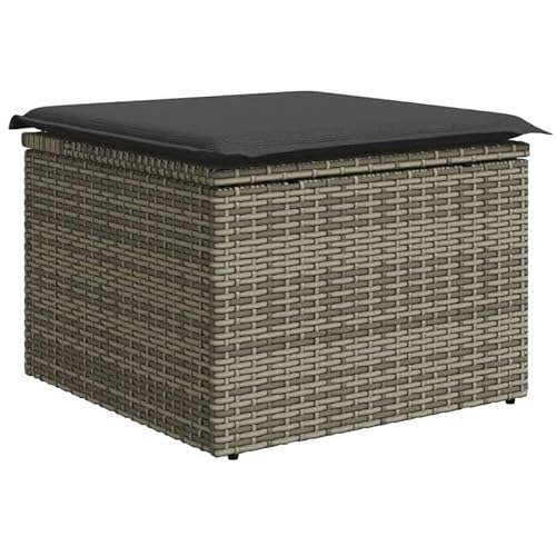 Eleganz Gartenhocker mit Kissen Grau 55x55x37 cm Poly Rattan – Bequemer Outdoor Hocker für Terrasse und Garten, Wetterfest & Langlebig Eleganz Gartenhocker mit Kissen Grau 55x55x37 cm Poly Rattan – Bequemer Outdoor Hocker für Terrasse und Garten, Wetterfest & Langlebig von Eleganz