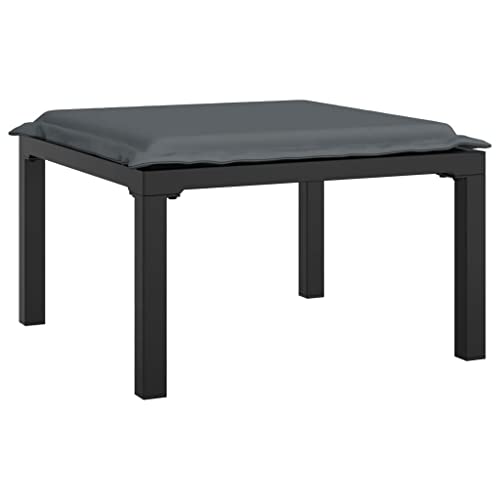 Eleganz Gartenhocker mit Kissen Schwarz und Grau - Moderner PE-Rattan Hocker mit Textilene Bezug und Pulverbeschichtetem Stahlrahmen - Perfekt für Terrasse und Garten Eleganz Gartenhocker mit Kissen Schwarz und Grau - Moderner PE-Rattan Hocker mit Textilene Bezug und Pulverbeschichtetem Stahlrahmen - Perfekt für Terrasse und Garten von Eleganz