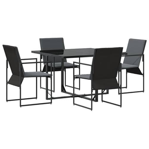 Eleganz Gartenmöbel Set für 5 Personen Gartengarnitur:Terrassenmöbel Garten-Essgruppe mit Kissen Stahl,Balkon Möbel,Modern Terrasse Balkon Möbel Sitzgruppe Garnitur von Eleganz