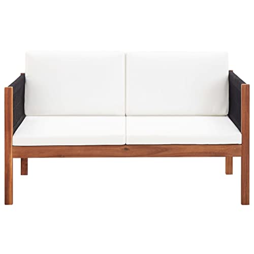 Eleganz Gartensofa 2-Sitzer aus Akazien-Massivholz - Langlebiges Gartenmöbel für Terrasse & Balkon - Komfortables Sitzmöbel für Outdoor-Bereiche von Eleganz