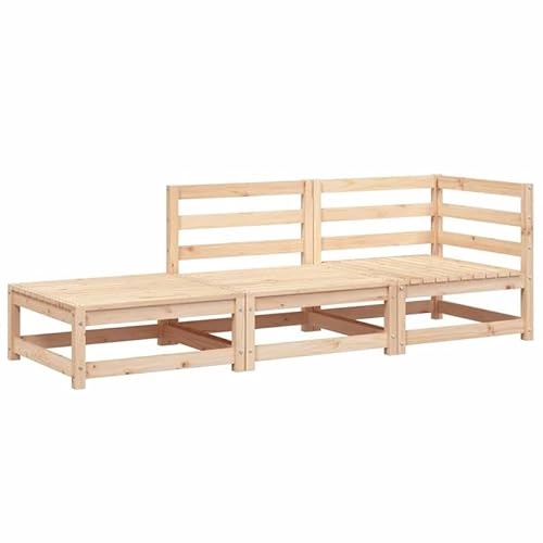 Eleganz Gartensofa 2-Sitzer mit Fußhocker aus massivem Kiefernholz – unbehandeltes Naturmöbel für Garten, Terrasse oder Balkon – langlebig & umweltfreundlich von Eleganz