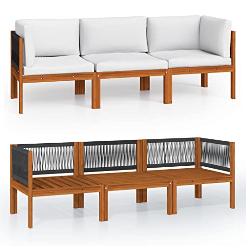 Eleganz Gartensofa 3-Sitzer aus Akazien-Massivholz mit Kissen – Langlebiges Gartenmöbel für Terrasse und Garten – Wetterfest und bequem Eleganz Gartensofa 3-Sitzer aus Akazien-Massivholz mit Kissen – Langlebiges Gartenmöbel für Terrasse und Garten – Wetterfest und bequem von Eleganz